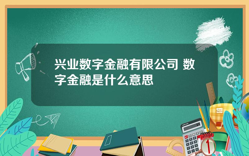 兴业数字金融有限公司 数字金融是什么意思